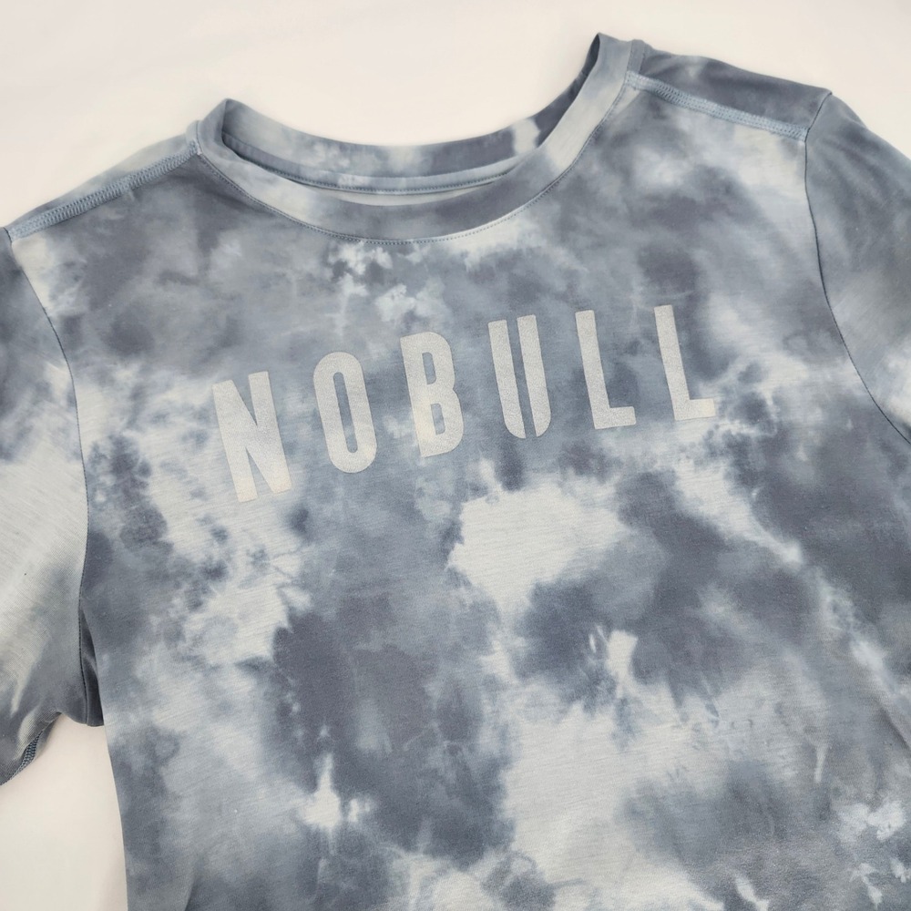 NOBULL Mens Blue Tie Dye Long Sleeve Shirt Size M Training Gym Athleisure